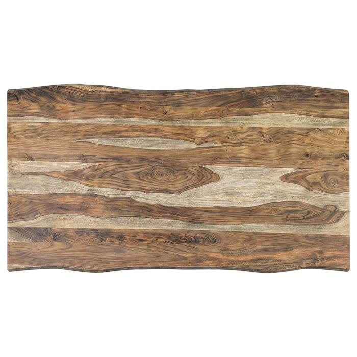 Selwyn 80-inch Live Edge Solid Wood Dining Table Light Sheesham