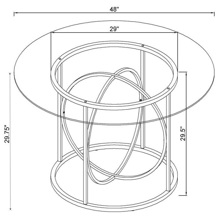 Levy 48-inch Round Glass Top Dining Table Chrome