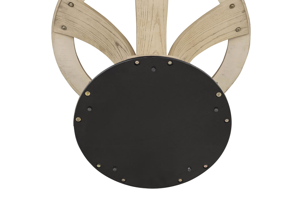Naser 48-inch Round Glass Top Dining Table Light Oak