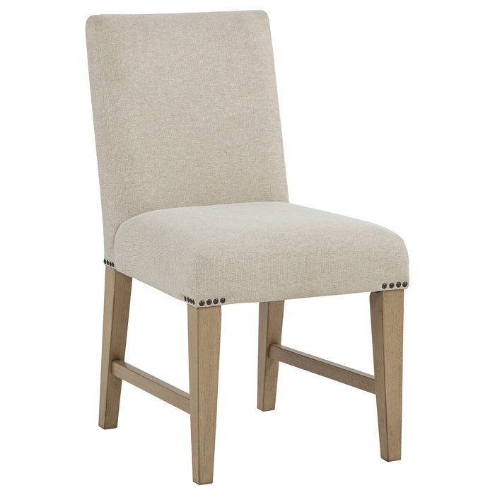 Naser 5-piece 48-inch Round Dining Table Set Beige and Light Oak