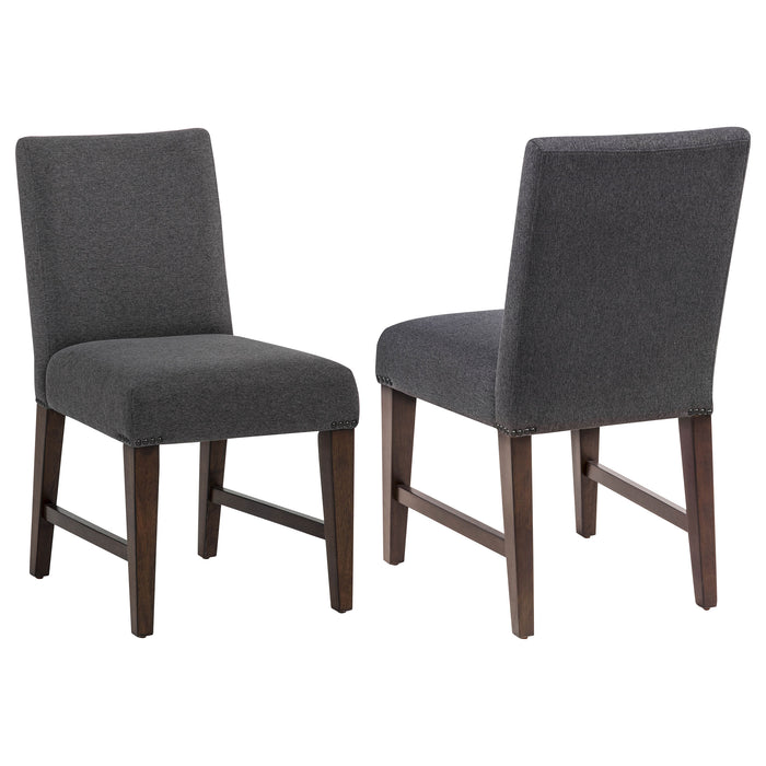 Naser Parsons Dining Side Chair Grey and Dark Walnut (Set of 2)