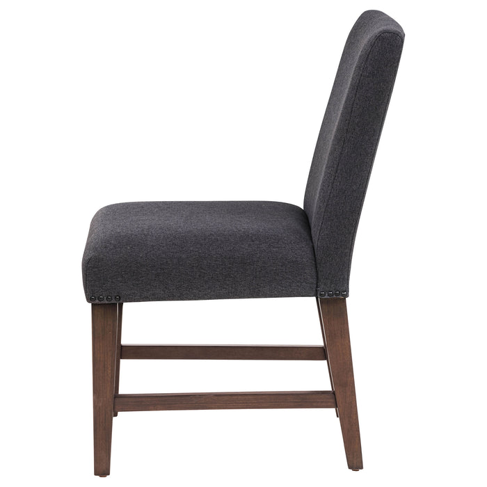 Naser Parsons Dining Side Chair Grey and Dark Walnut (Set of 2)