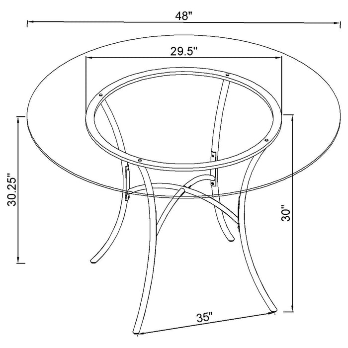 Kline 48-inch Round Glass Top Dining Table Chrome