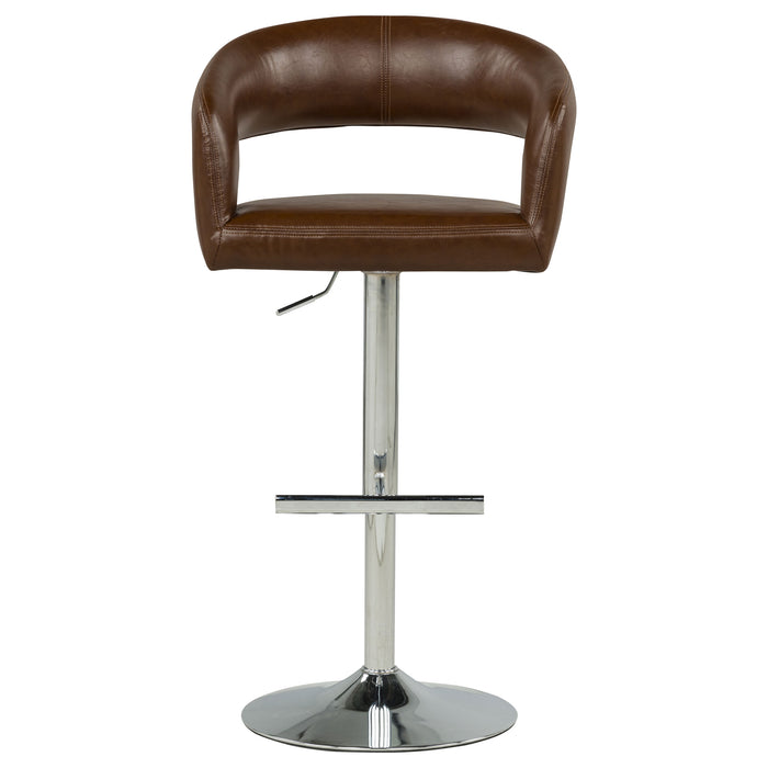Travia Faux Leather Upholstered Adjustable Bar Stool Cocoa Brown