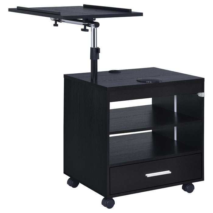 Lerma 1-drawer Adjustable Tray Top Nightstand with Speaker Black Ash