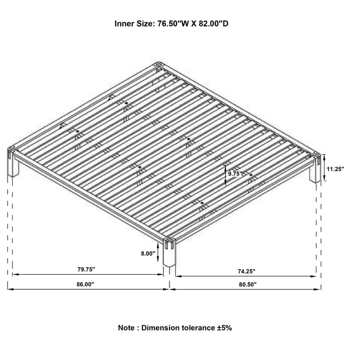 Gislen Eastern King Easy Assembly Wood Platform Bed White