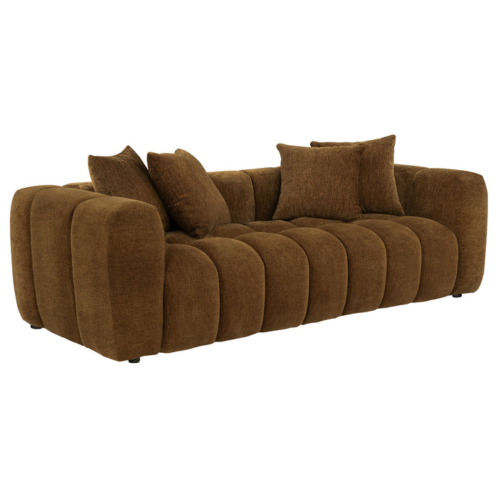 Lazaro Fabric Upholstered Wide Channel Sofa Bronze
