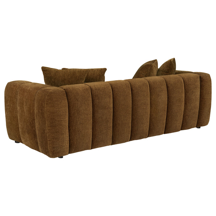 Lazaro Fabric Upholstered Wide Channel Sofa Bronze