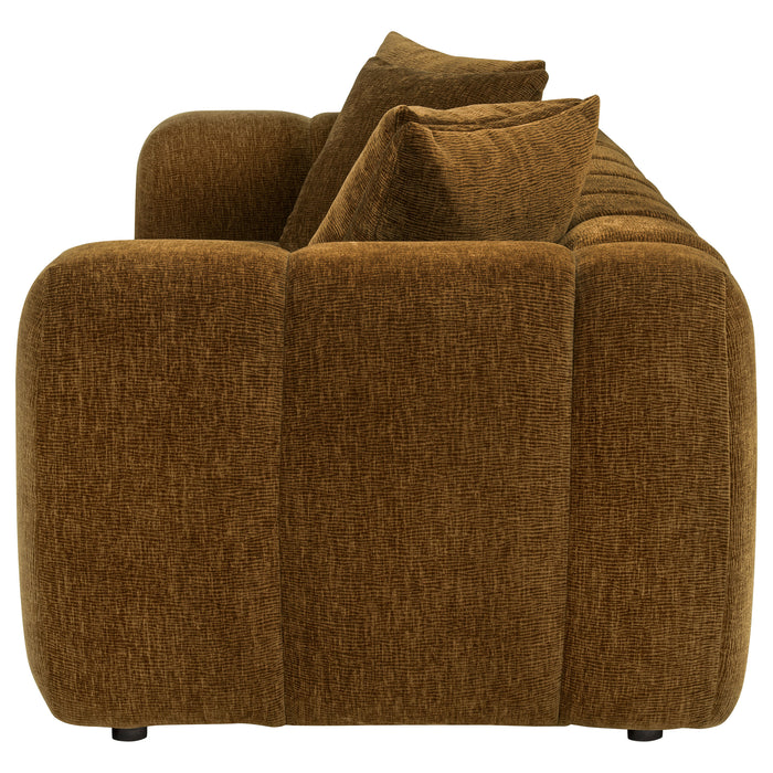 Lazaro Fabric Upholstered Wide Channel Sofa Bronze