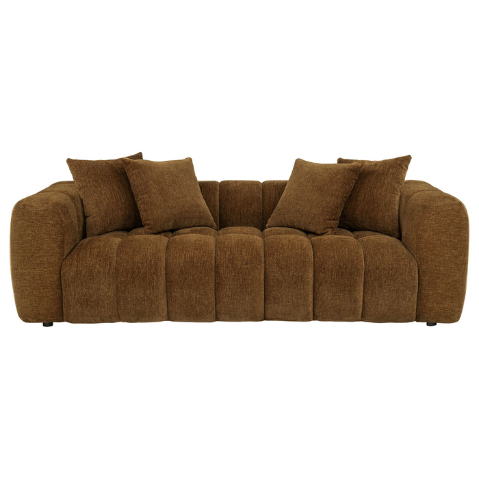Lazaro 2-piece Fabric Upholstered Wide Channel Sofa Set Bronze