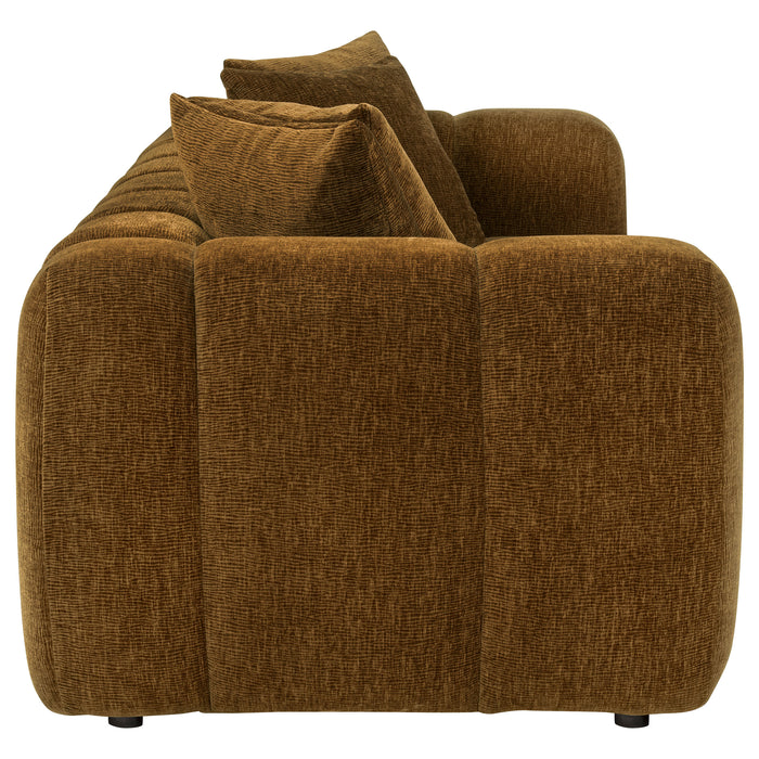 Lazaro 3-piece Fabric Upholstered Wide Channel Sofa Set Bronze