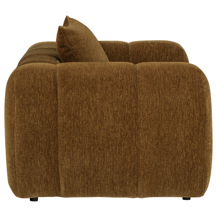 Lazaro 3-piece Fabric Upholstered Wide Channel Sofa Set Bronze
