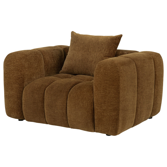 Lazaro Fabric Upholstered Wide Channel Accent Chair Bronze