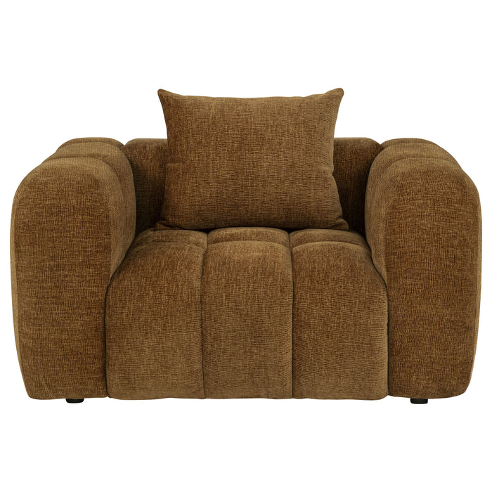 Lazaro Fabric Upholstered Wide Channel Accent Chair Bronze