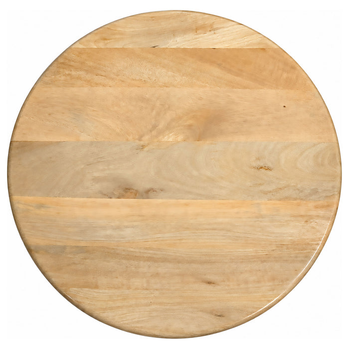 Dale 2-Piece Round Mango Wood Coffee and End Table Set Natural Mango