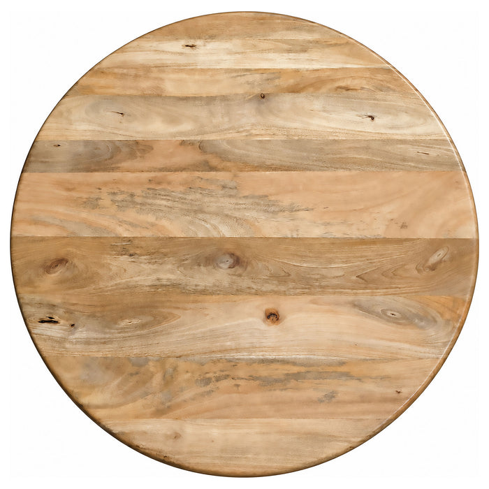 Dale 2-Piece Round Mango Wood Coffee and End Table Set Natural Mango