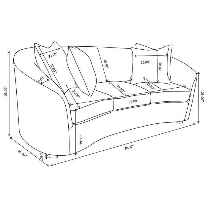 Rainn 2-piece Boucle Upholstered Sloped Arm Sofa Set Latte