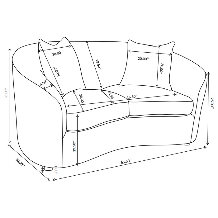 Rainn Boucle Upholstered Sloped Arm Loveseat Latte
