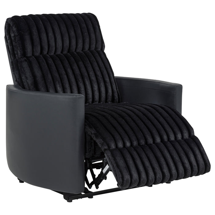 Madden Corduroy Upholstered Track Arm Manual Recliner Black