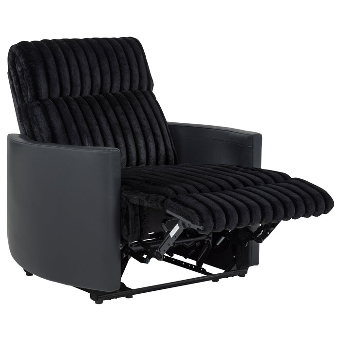 Madden Corduroy Upholstered Track Arm Manual Recliner Black
