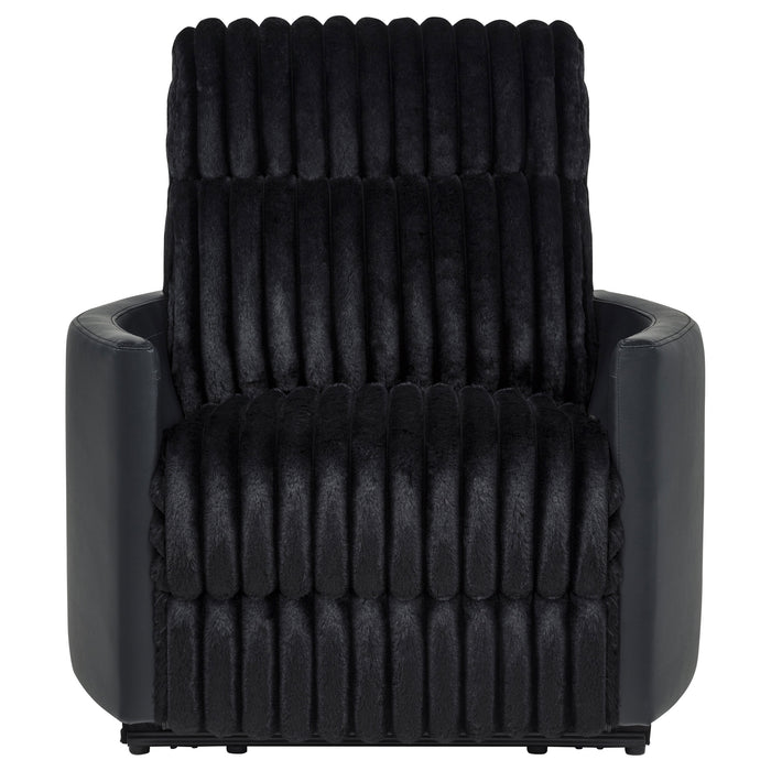 Madden Corduroy Upholstered Track Arm Manual Recliner Black