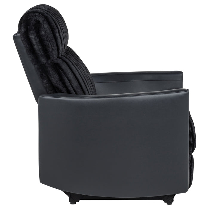 Madden Corduroy Upholstered Track Arm Manual Recliner Black