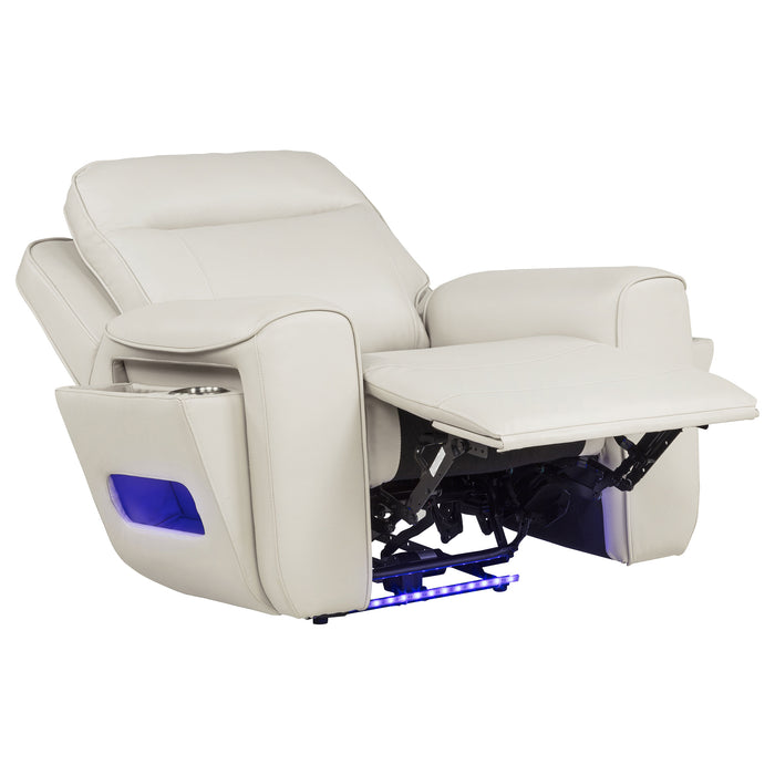 Rojas 3-Piece Dual Power Reclining Sofa Set with Drop-Down Console Greige