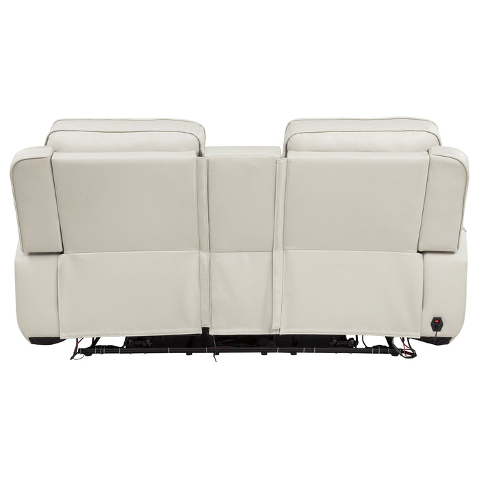 Rojas Dual Power Reclining Loveseat with Bluetooth Speakers Greige