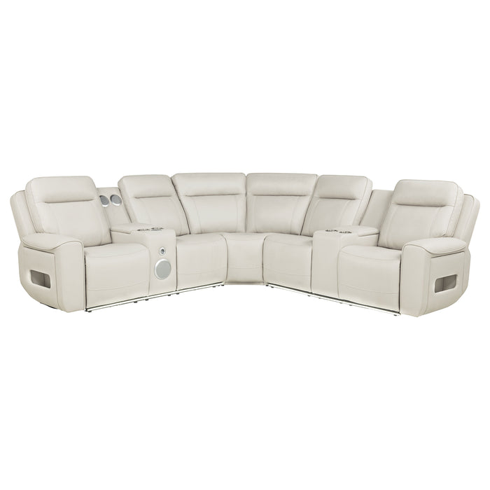 Rojas 3-Piece Dual Power L-Shaped Sectional Sofa with Bluetooth Greige