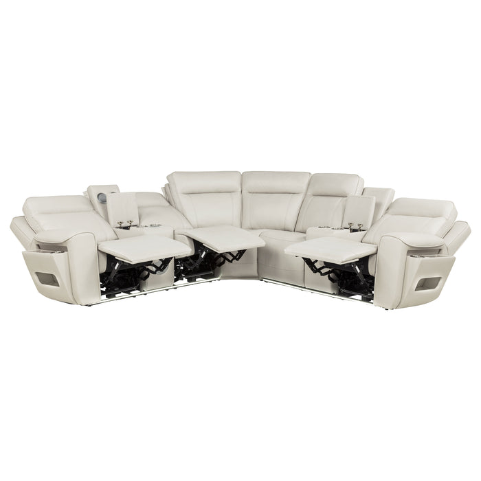 Rojas 3-Piece Dual Power L-Shaped Sectional Sofa with Bluetooth Greige