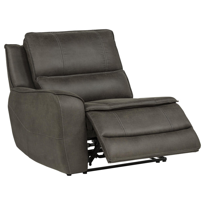 Marcell 5-Piece 3-Seat Power Home Theater Seating with Dual Consoles Grey