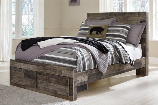 Derekson  Panel Bed With 2 Storage Drawers