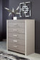 Surancha Queen Panel Bed with Mirrored Dresser, Chest and 2 Nightstands