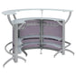 Dallas 2-shelf Curved Home Bar Silver and Frosted Glass (Set of 3)