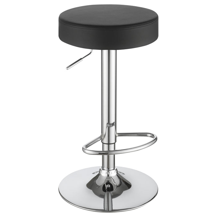 Ramses 29-inch Adjustable Bar Stool Chrome and Black
