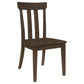 Reynolds Slat Back Dining Side Chair Brown Oak (Set of 2)