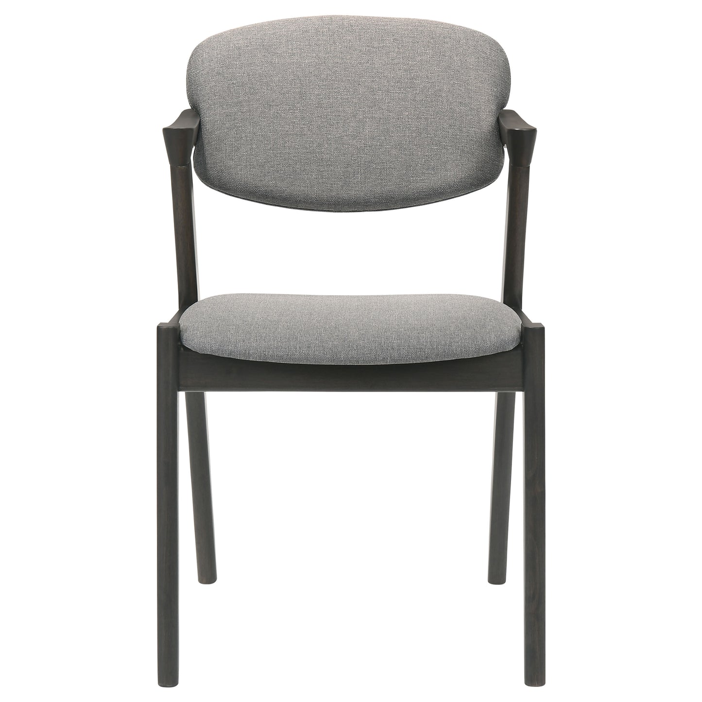 Stevie Upholstered Demi Arm Dining Side Chairs Brown Grey and Black (Set of 2)