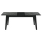 Crestmont Rectangular Dining Table with Faux Marble Top and 16" Self-Storing Extension Leaf Black