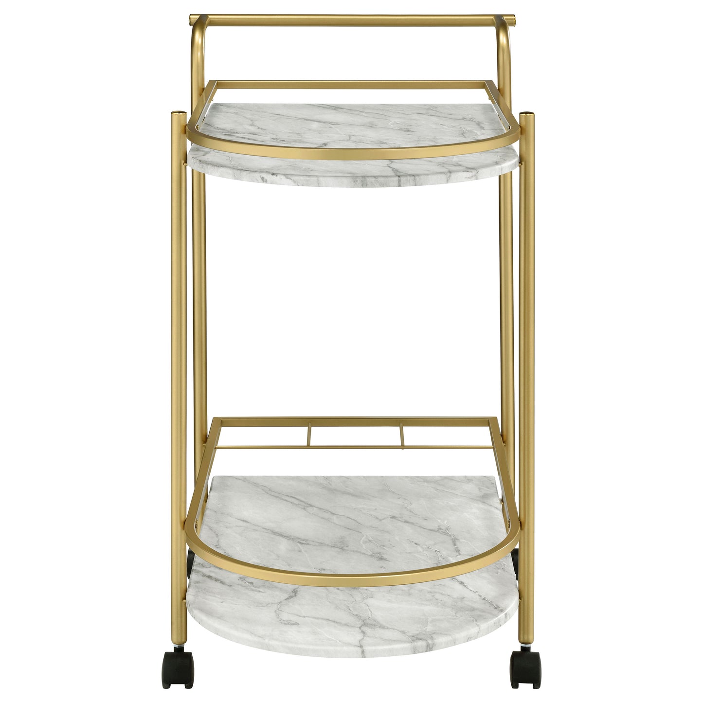 Desiree 2-tier Bar Cart with Casters Gold
