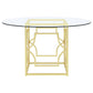 Starlight Round Glass Top Dining Table Clear and Brass