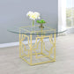 Starlight Round Glass Top Dining Table Clear and Brass