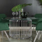 Veena 60" Round Glass Top Dining Table Clear and Chrome