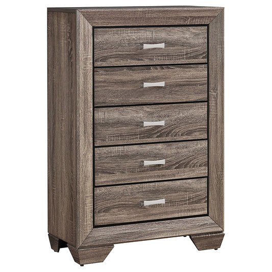Kauffman 5-drawer Bedroom Chest Washed Taupe