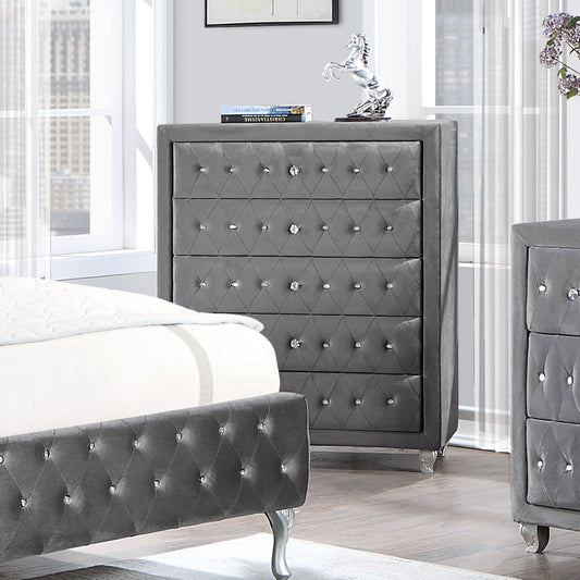 Deanna 5-drawer Bedroom Chest Grey