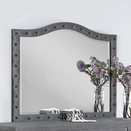 Deanna Upholstered Dresser Mirror Grey