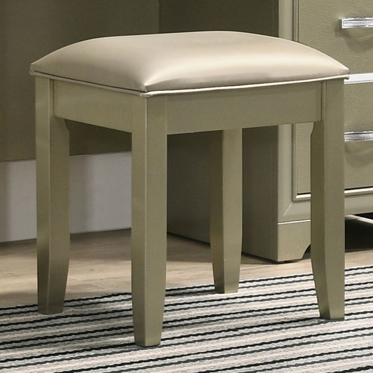 Beaumont Sqaure Upholstered Vanity Stool Champagne