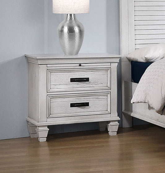 Franco 2-drawer Nightstand Distressed White