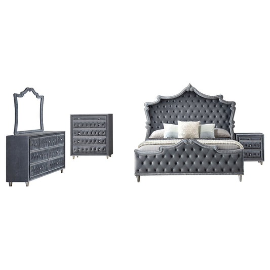 Antonella 5-piece California King Bedroom Set Grey
