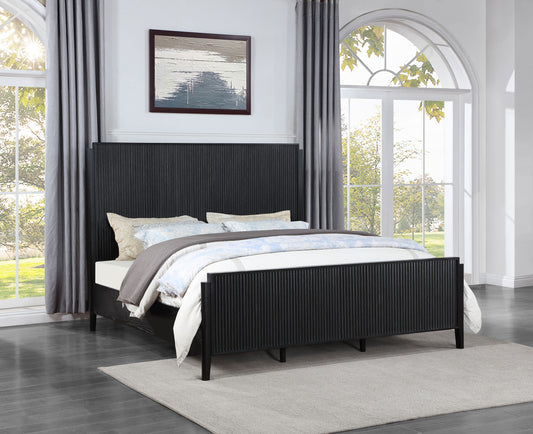 Brookmead Wood California King Panel Bed Black