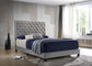 Warner Upholstered Queen Panel Bed Grey
